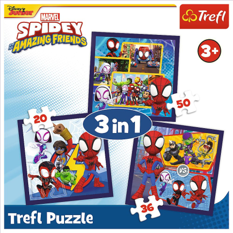  puzzle trefl 3in1 marvel spidey si prietenii lui extraordinari copii varsta 3 ani - 9 ani [4]