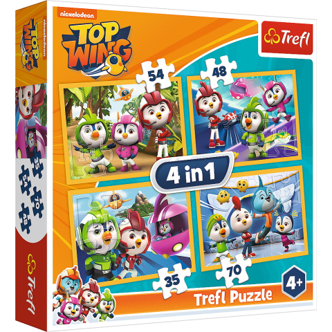 Jucării și Jocuri pentru copii -  puzzle trefl 4in1 echipa top wing in actiune varsta 4 ani -6 ani