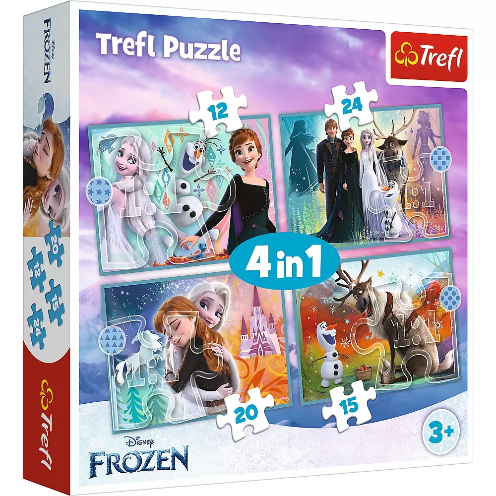 Jucării și Jocuri pentru copii - Puzzle trefl 4in1 frozen 2 uimitoarea lume disney