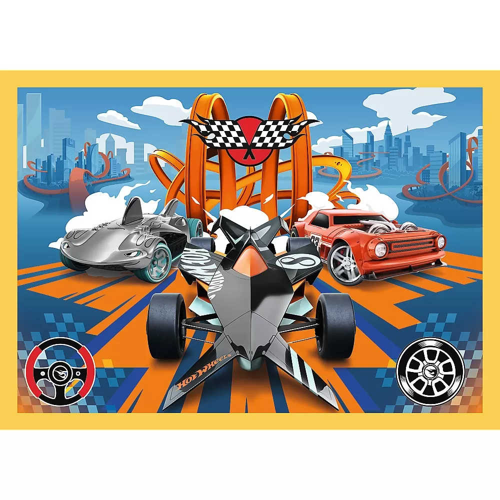 Puzzle trefl 4in1 hot wheels vehicule [1]