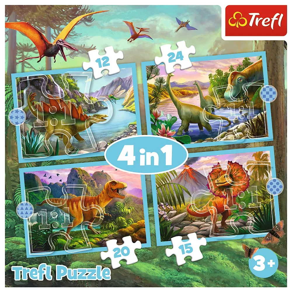 Puzzle trefl 4in1 lumea dinozaurilor [5]