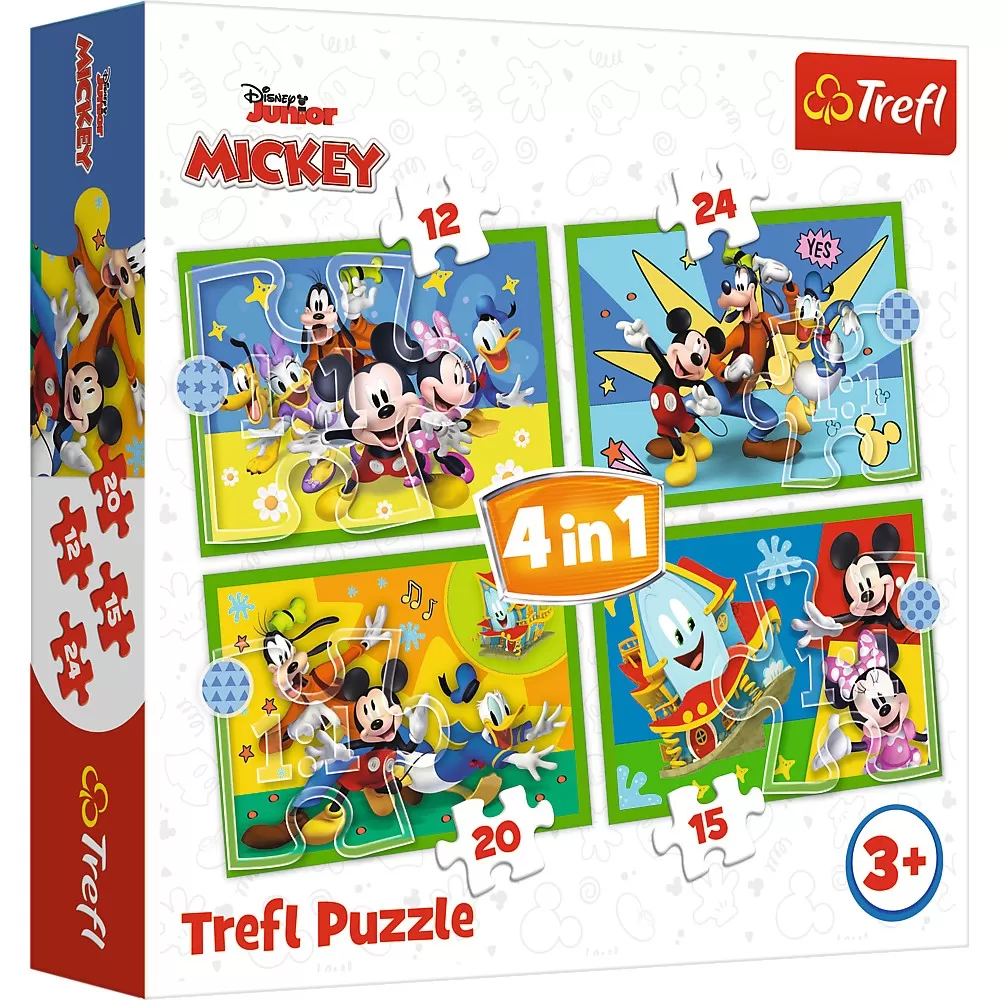 Jucării și Jocuri pentru copii - Puzzle trefl 4in1 mickey mouse si prietenii