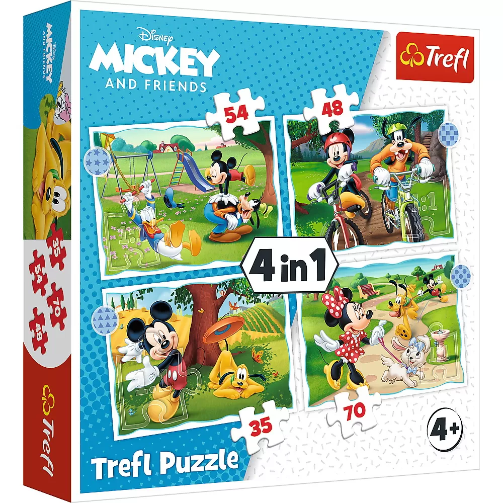 Jucării și Jocuri pentru copii - Puzzle trefl 4in1 mickey mouse ziua deosebita