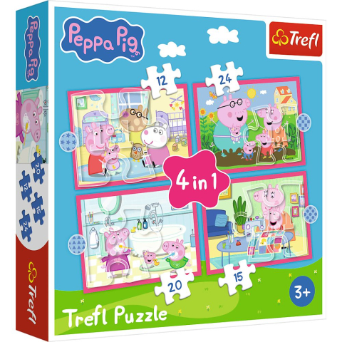 Jucării și Jocuri pentru copii - Puzzle trefl 4in1 peppa pig iubeste aventurile