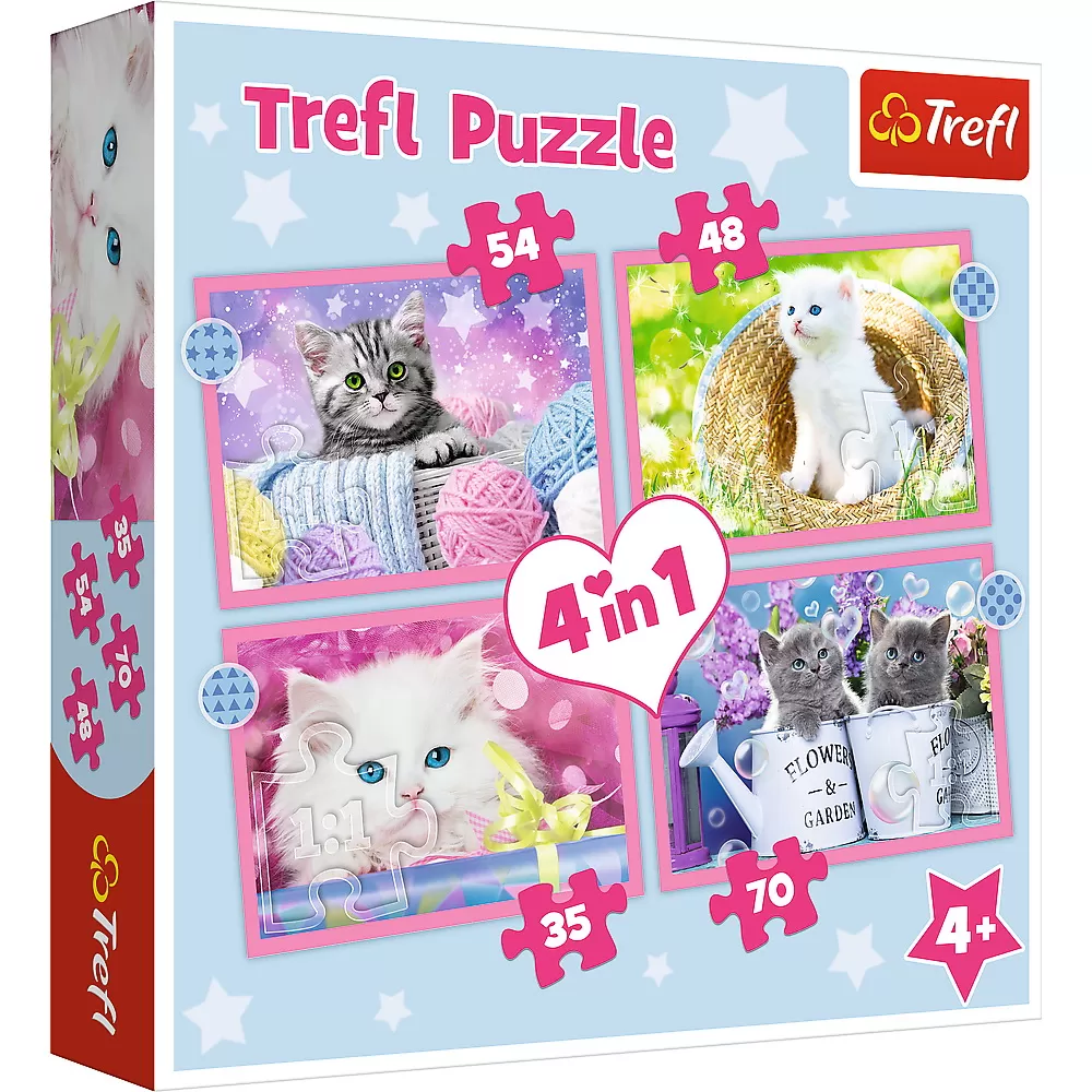 Jucării și Jocuri pentru copii - Puzzle trefl 4in1 pisicutele dragalase