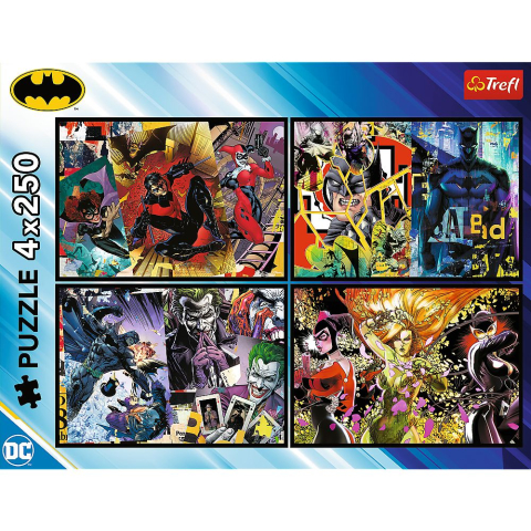 Puzzle trefl 4x250 batman dc batman in actiune [5]