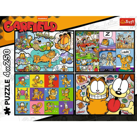 Puzzle trefl 4x250 lui garfield nu ii place ziua de luni [5]