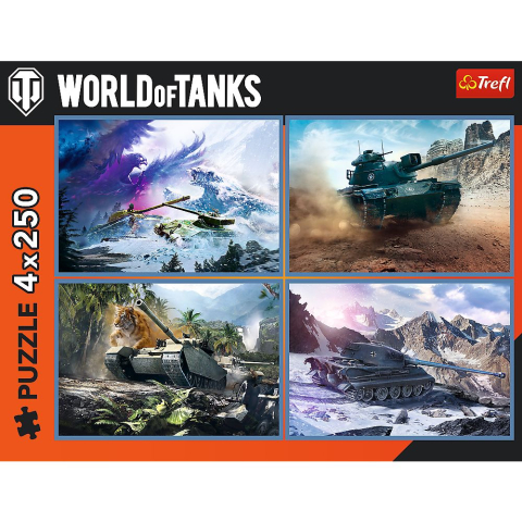 Puzzle trefl 4x250 world of tanks batalie grozava cu tancuri copii varsta 10 ani - +15 ani [5]