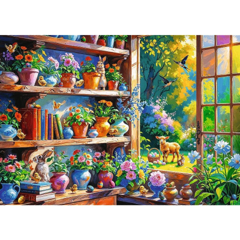 Puzzle trefl 500 dimineata de primavara in orangerie copii varsta 10 ani - +15 ani [1]