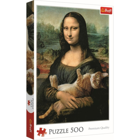 Jucării și Jocuri pentru copii - Puzzle trefl 500 monalisa cu pisica copii varsta 10 ani - +15 ani