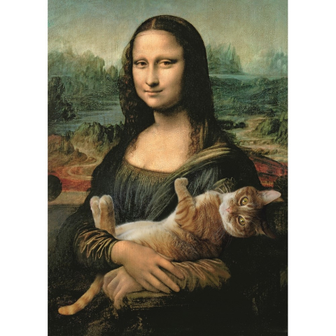 Puzzle trefl 500 monalisa cu pisica copii varsta 10 ani - +15 ani [1]