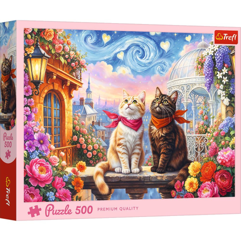 Jucării și Jocuri pentru copii - Puzzle trefl 500 pisici indragostite copii varsta 10 ani - +15 ani