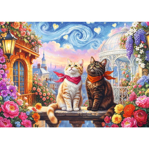 Puzzle trefl 500 pisici indragostite copii varsta 10 ani - +15 ani [1]