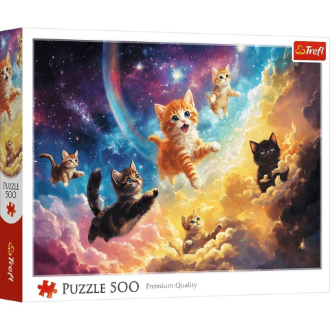 Jucării și Jocuri pentru copii - Puzzle trefl 500 pisicute spatiale copii varsta 10 ani - +15 ani