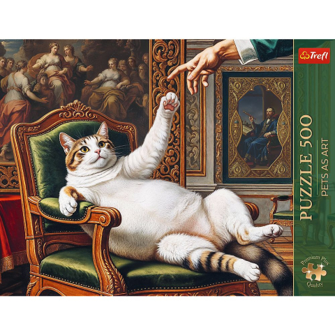Puzzle trefl 500 premium plus pets as art majestatea sa pufoasa [2]