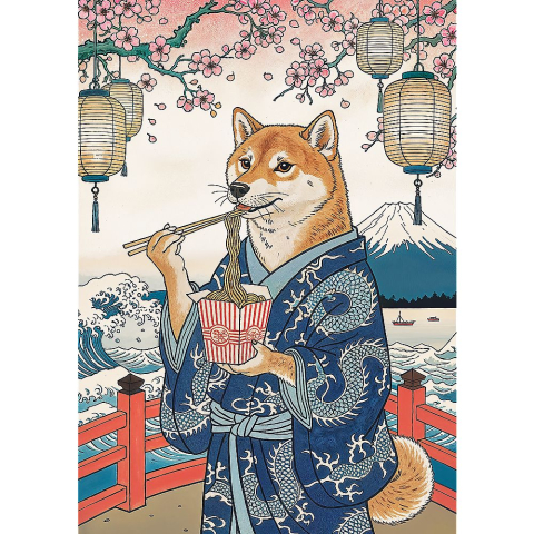 Puzzle trefl 500 premium plus pets as art meditatia cu paste a lui shiba  [1]