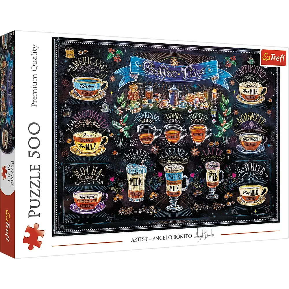 Jucării și Jocuri pentru copii - Puzzle trefl 500 tipuri de cafea