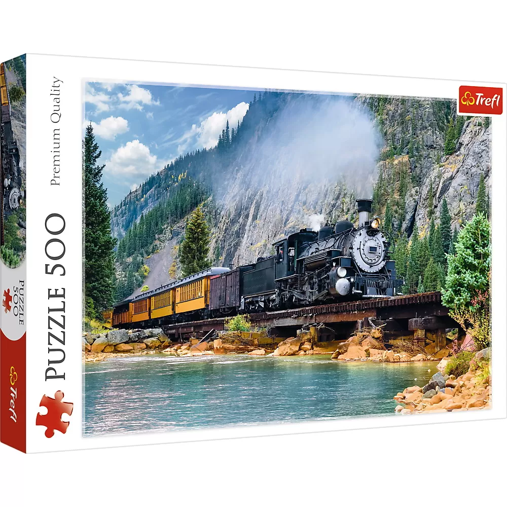 Jucării și Jocuri pentru copii - Puzzle trefl 500 tren prin munti