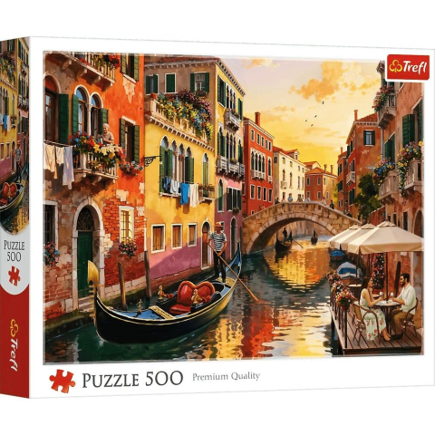 Jucării și Jocuri pentru copii - Puzzle trefl 500 venetia la apus de soare copii varsta 10 ani - +15 ani