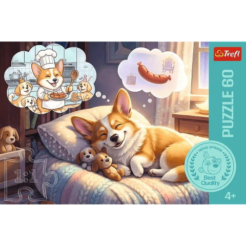 Puzzle trefl 60 corgi in taramul viselor copii varsta 4 ani - 9 ani [2]