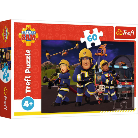 Jucării și Jocuri pentru copii - Puzzle trefl 60 eroul in uniforma pompierul sam copii varsta 4 ani - 9 ani