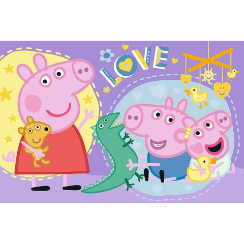 Puzzle trefl 60 peppa pig purcelusul fericit peppa copii varsta 4 ani - 9 ani [1]