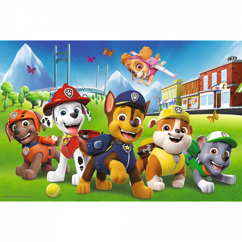 Puzzle trefl 60 piese patrula catelusilor cateii in iarba [1]