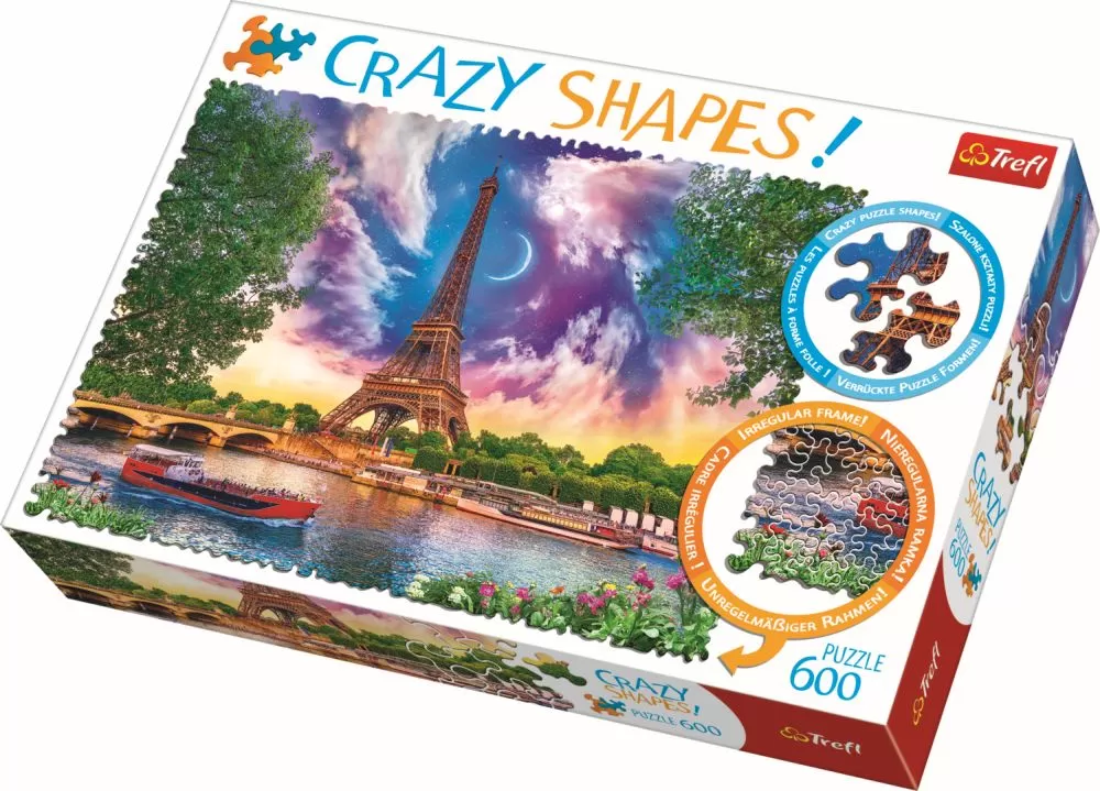 Jucării și Jocuri pentru copii - Puzzle trefl 600 cu piese ciudate - cer de poveste la paris, copii varsta 10 ani pana la +15 ani