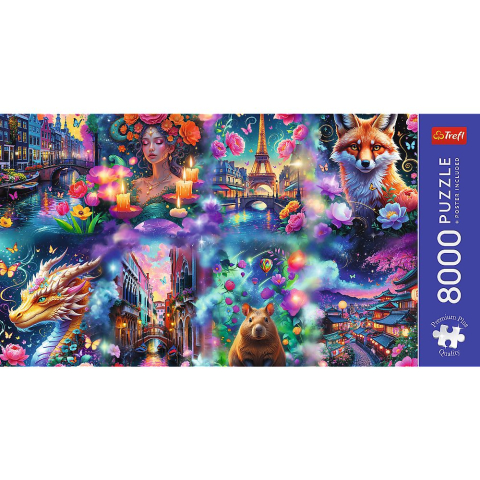 Puzzle trefl 8000 premium plus lumea colorata cu poster inclus copii varsta 14 ani - +15 ani [2]