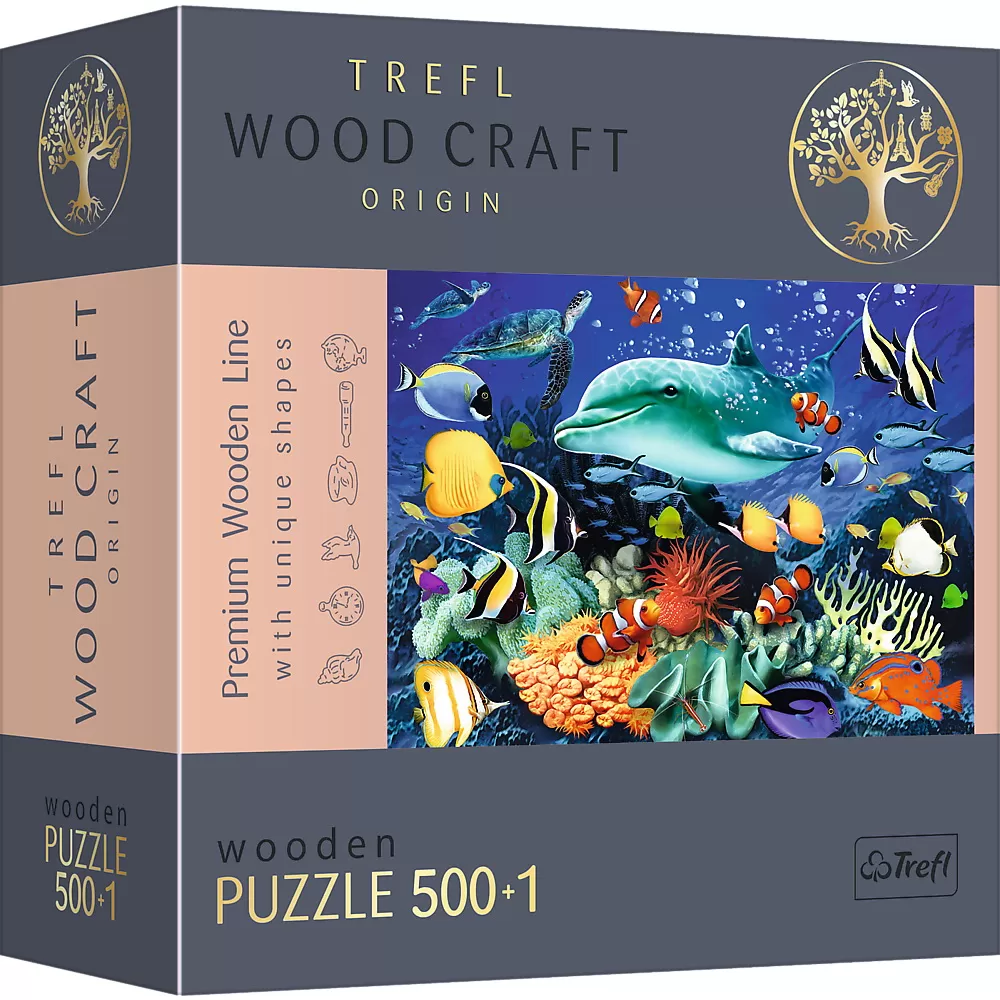 Jucării și Jocuri pentru copii - Puzzle trefl din lemn 500+1 piese viata marina