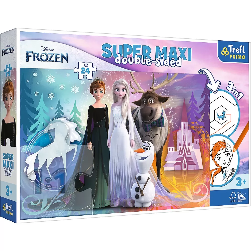 Jucării și Jocuri pentru copii - Puzzle trefl primo  24 super maxi disney frozen 2 regatul inghetat