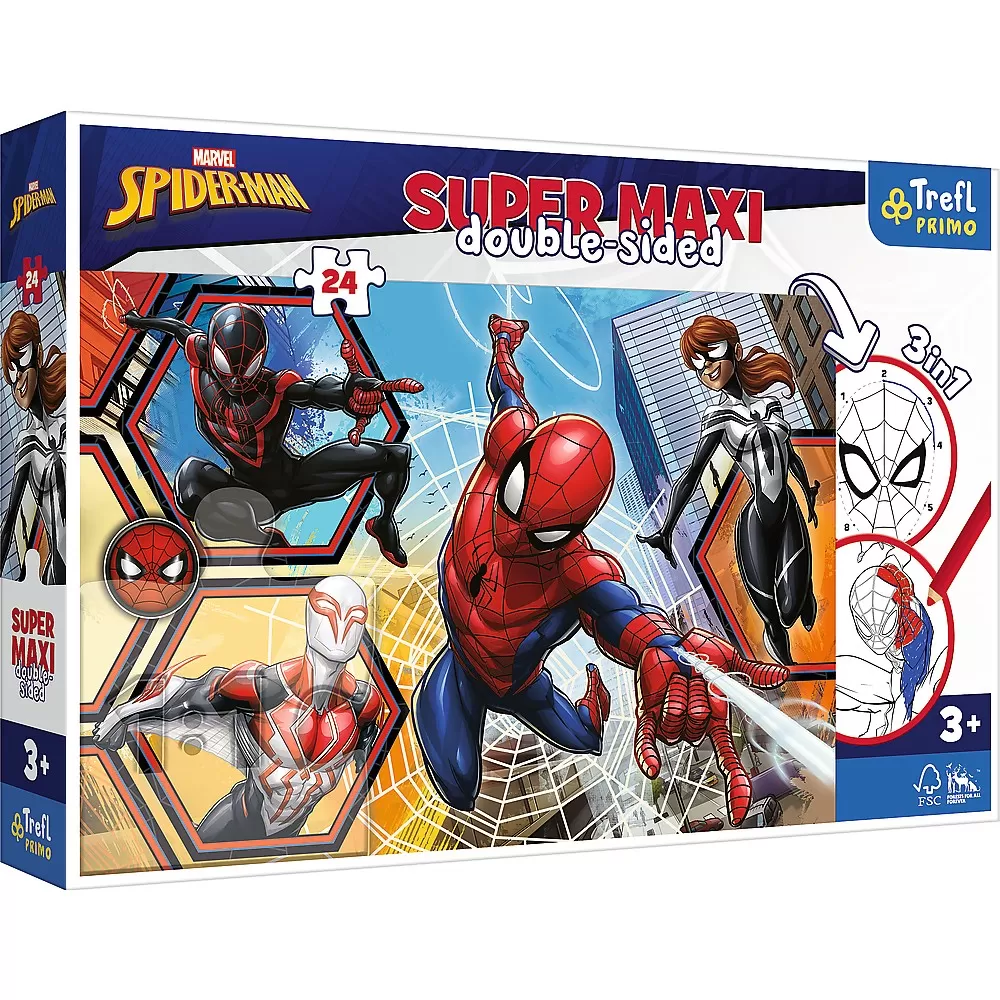 Jucării și Jocuri pentru copii - Puzzle trefl primo  24 super maxi disney spiderman in actiune