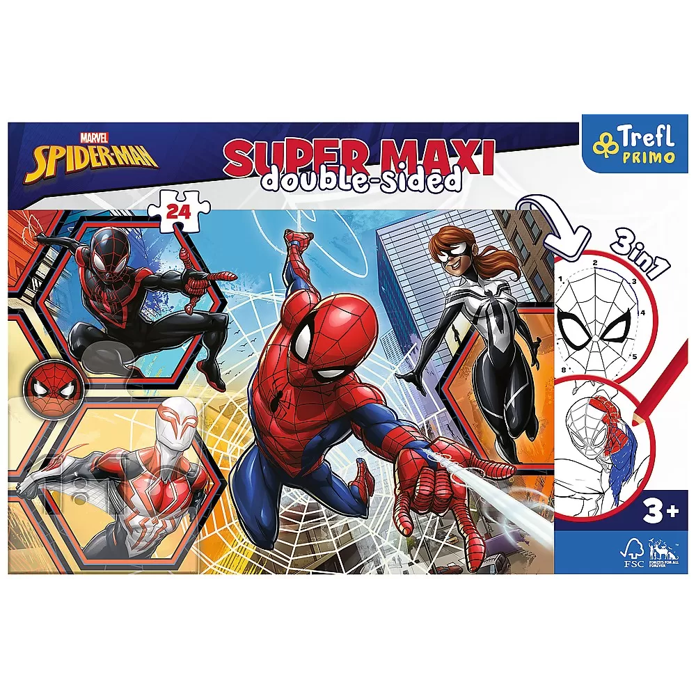 Puzzle trefl primo  24 super maxi disney spiderman in actiune [3]