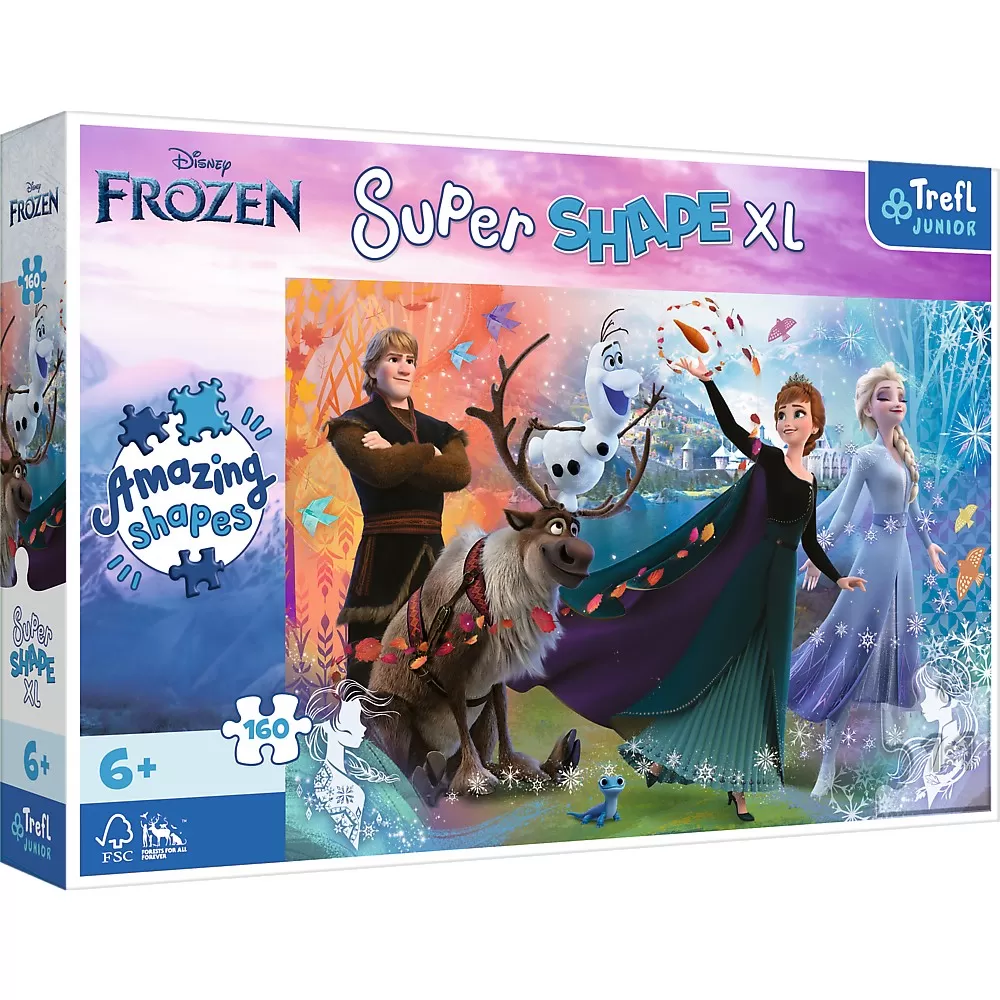 Jucării și Jocuri pentru copii - Puzzle trefl primo super shape xxl 160 disney frozen descopera lumea inghetata