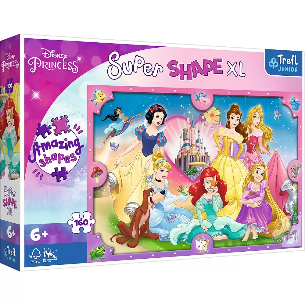 Jucării și Jocuri pentru copii - Puzzle trefl primo super shape xxl 160 disney lumea printeselor
