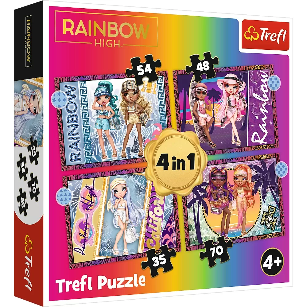 Jucării și Jocuri pentru copii - Puzzle trefl rainbow high 4in1 papusile fashion