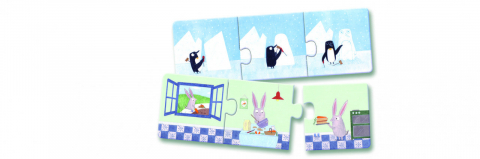 Puzzle trio Cauza-efect, Djeco, varsta 1 - 3, 3 - 6 ani, Baiat, Fata [1]