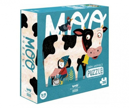 Jucării și Jocuri pentru copii - Puzzle Vacuta Moo, cu 36 piese pentru copii cu varsta de 3 ani, varsta 3 - 6 ani, Baiat, Fata