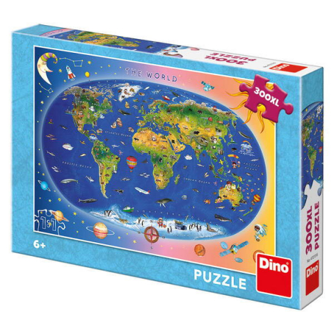 Jucării și Jocuri pentru copii - Puzzle XL - Harta Lumii (300 piese)