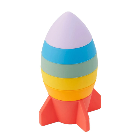 Jucării și Jocuri pentru copii - Racheta de stivuit din silicon, SiliSoft, copii varsta 0-3 ani