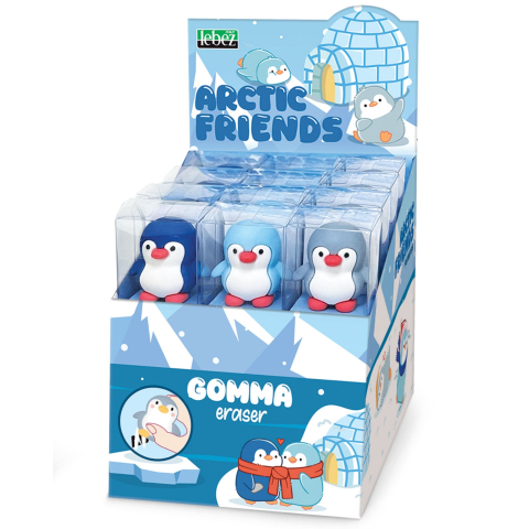 Rechizite Școlare - Radiera 3D Arctic Friends, 3 culori  varsta 3 ani+,6 ani+,8 ani+