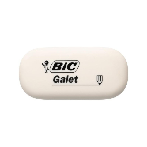 Rechizite Școlare - Radiera Bic Galet 927866, ovala, 58x28x13mm, alb