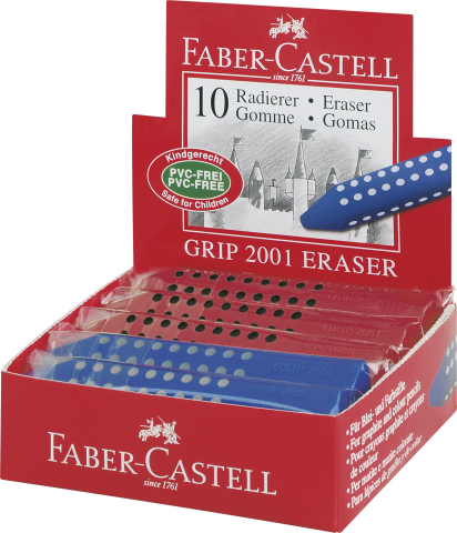 Radiera creion grip 2001 rosie/albastra faber-castell [3]