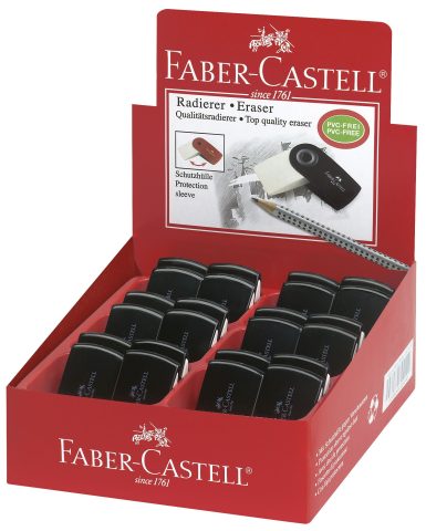 Radiera creion sleeve mini neagra faber-castell [2]