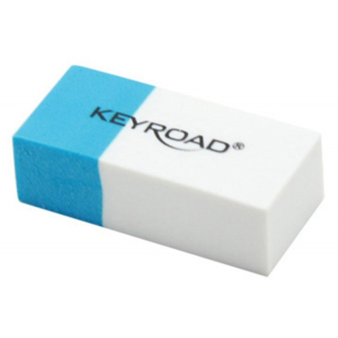 Corectoare, PIC, Radiere si Gume de Sters - Radiera Keyroad Duo KR971645, dreptunghi, 39x17x12mm, alb-albastru, 2/3 pentru creion, 1/3 pentru pix, cerneala