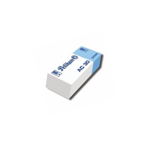 Rechizite Școlare - Radiera Pelikan AC30 606079, dreptunghi, 50x19x12mm, alb-albastru, 2/3 pentru creion, 1/3 pentru pix, cerneala