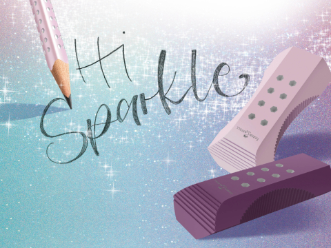 Radiera rollon sparkle rose-turcoaz-violet faber-castell [4]