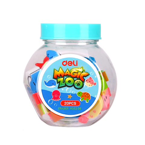 Radiere creion borcan 20 buc mini zoo deli [1]