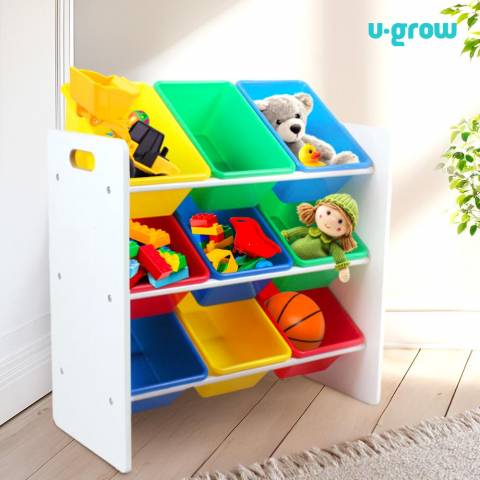 Camera copilului - Raft cu 9 cosuri multicolore, u-grow