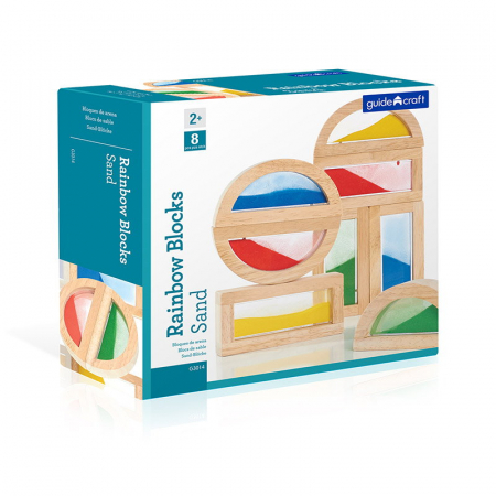 Rainbow Blocks cu nisip colorat, Guidecraft, 2-9 ani [4]
